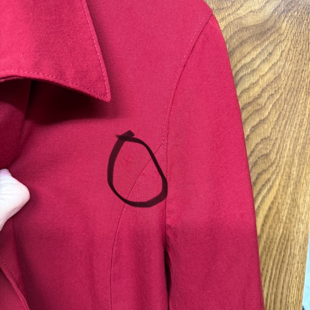 Linda Richards Vintage Red 100% Wool Coat - Women's Size 12 - Picture 8 of 8